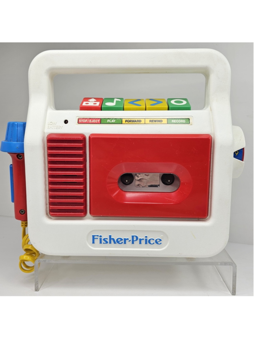 WORKING Fisher Price Tape Cassette Pretend Player Recorder Microphone Speaker